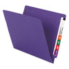 Smead WaterShed CutLess End Tab Fastener Folders, 2 Fasteners, Letter Size, Purple Exterior, 50/Box