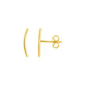 14k Yellow Gold Curve Climber Post Earrings by Bids.com