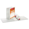 Cardinal Treated ClearVue Locking Slant-D Ring Binder, 3 Rings, 4" Capacity, 11 x 8.5, White