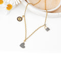 Cluster Heart Charm 18K Gold Over Silver Pendant Necklace by Fine Color Jewels
