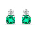 Green Colombian Created Emerald Stud Earrings by Fine Color Jewels