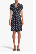 Anne Klein Women's Print Faux Wrap a-Line Dress, Size 10 by Vanessa Jane