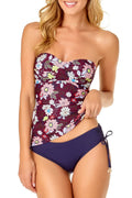 Anne Cole Womens Twist Front Shirred Bandeau Tankini Swim Top by Vanessa Jane