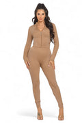Washed Seamless Zip Up Jacket and Leggings Set by The House of Stylez