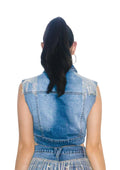 Star Rhinestone Sleeveless Trucker Jacket by The House of Stylez
