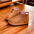 Stylish & Easy-On: Hand-Stitched Brown Ankle Boots for Toddlers| Zipper Closure by ozznekshoes
