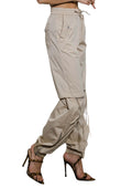 Elastic Waist Band Baggy Cargo Pants by The House of Stylez