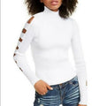 Almost Famous Juniors Lattice Sleeve Sweater, Size XL by Vanessa Jane