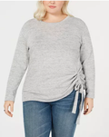 INC Womens Sweater Scoop Neck Side-Tie Ruched by Vanessa Jane