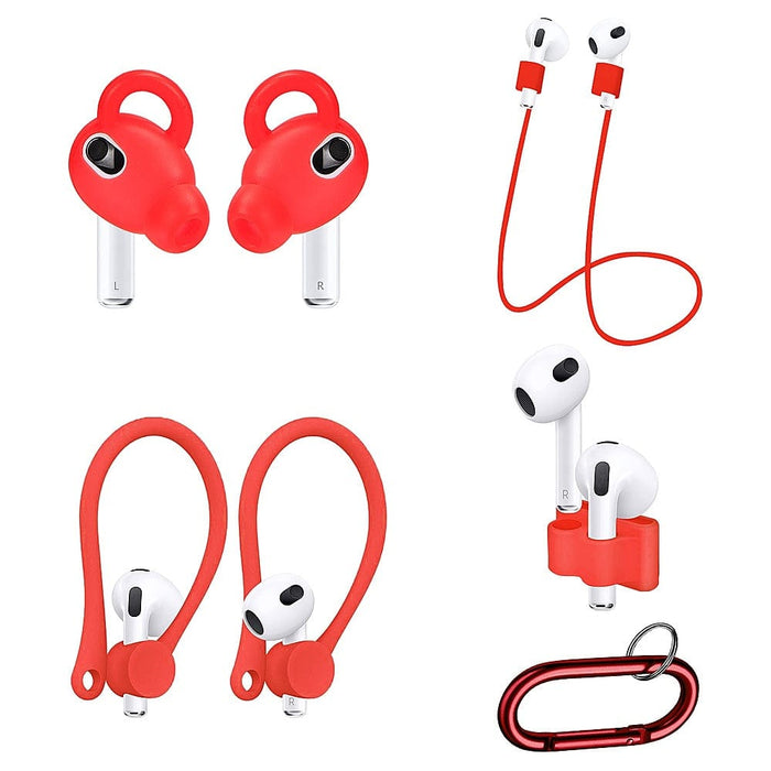 Red Silicone Accessories Kit - Apple AirPods 3 (3rd Generation) by Zerodamage Sahara Case LLC