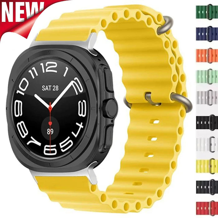 Ocean Silicone Samsung Galaxy 7 Ultra Watch Band 47MM by Arleathercraft
