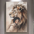 Lion And Girl Faith Wall Art by Tailored Canvases