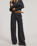 Womens Classic Pleated Wide-leg Trouser Pants by Boutique 23