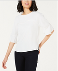 Bar III Women's Ruffle-Sleeve Blouse by Vanessa Jane