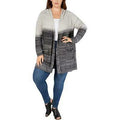 Style & Co. Womens Plus Ombre Hooded Cardigan Sweater by Vanessa Jane