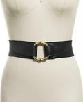 I.N.C. Bamboo Buckle Faux Leather Stretch Belt, Size M-L by Vanessa Jane