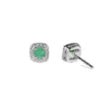 Emerald Halo Earrings by Fine Color Jewels