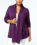Karen Scott Plus Size Luxsoft Ruffled Cardigan by Vanessa Jane