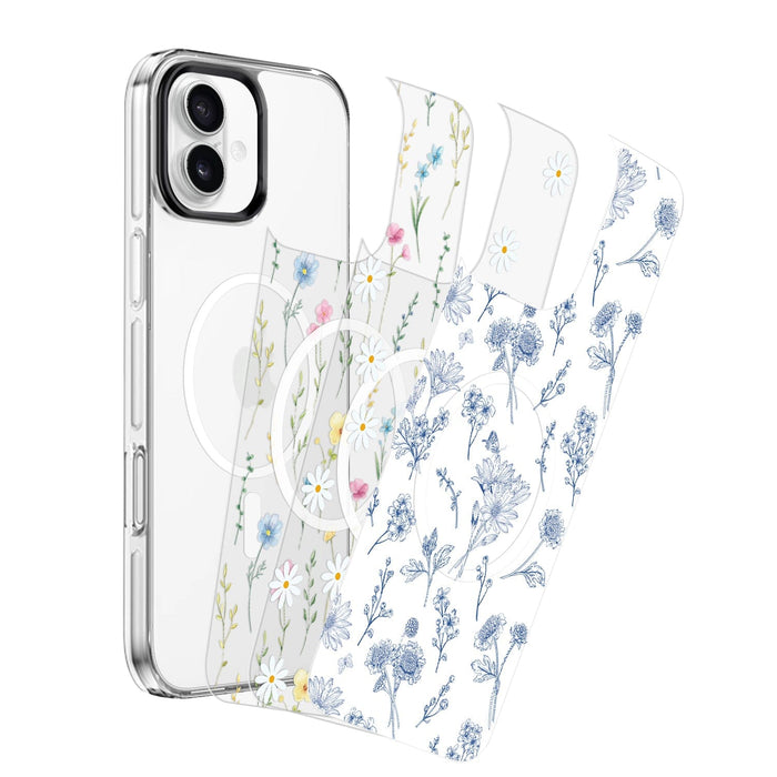 iPhone 16 Floral Design Case with Swappable Back - Wireless Charging | Inspire Series by Zerodamage Sahara Case LLC
