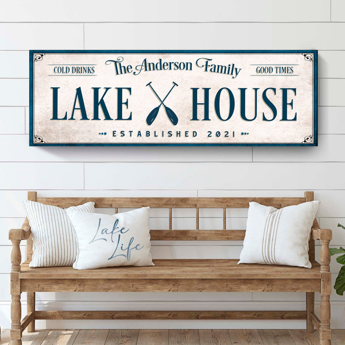 Personalized Lake House Sign IV by Tailored Canvases
