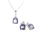 Natural Amethyst Octagon Stud Earrings by Fine Color Jewels