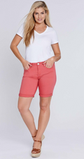 Seven7 Plus Size Womens Weekend Bermuda Shorts, Size 16W – Coral by Vanessa Jane