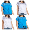 Single Thread Womens Plus Eyelet Embroidered Pullover Top by Vanessa Jane