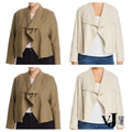 Bagatelle Womens Plus Wide Lapel Drape Front Linen Jacket Blazer by Vanessa Jane