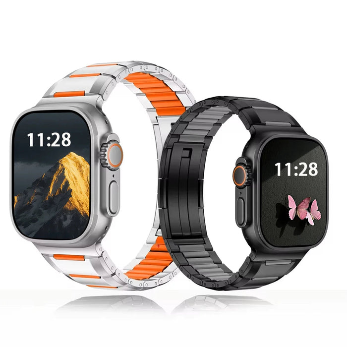 Steel & Silicone Apple Watch Band Series 11/10/9/8/7/6/5/4/ SE / Ultra 1/2/3 by Arleathercraft