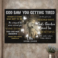 Personalized God Saw You Getting Tired Memorial Sign IV by Tailored Canvases