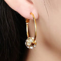 18K Gold Plated Pave Ball Hoop Earring Swarovski Crystals by DailySale