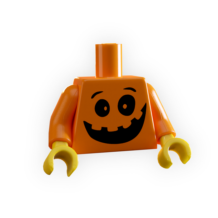 Halloween Happy Pumpkin Face Minifig Torso by B3 Customs