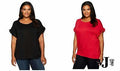 Love Scarlett Women's Plus Size Fringe Accent Tees by Vanessa Jane