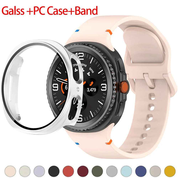 Case+Silicone Strap For Samxung Galaxy Watch 8 40MM, 44MM by Arleathercraft