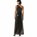 Calvin Klein Womens One-Shoulder Metallic Gown by Vanessa Jane