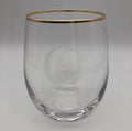 4 Ct Cathys Concepts Personalized Gold Rim Stemless Wine Glasses by Vanessa Jane