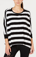 Calvin Klein Rugby-Striped Relaxed Dolman-Sleeve Top by Vanessa Jane