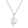 Blue Topaz Treble Clef Music Necklace by Fine Color Jewels