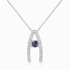 Blue Sapphire Letter "A" Round Shaped Necklace