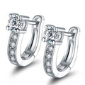 18K White Gold Plated Huggie Earrings with Swarovski Crystals by DailySale