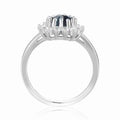 London Blue Topaz Halo Heart Ring by Fine Color Jewels