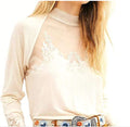 Free People SAHELI TOP Mesh Embroidery Ivory, Size XS by Vanessa Jane
