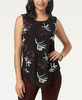 Alfani Womens Embroidered Sleeveless Blouse Top, Black, Small by Vanessa Jane