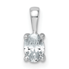 14K White Gold Lab Grown Diamond Oval Solitaire Pendant