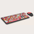 Wireless Keyboard and Mouse Combo - Full-Size Keyboard Black Red Flush Keys by Zerodamage Sahara Case LLC