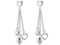 Long Dangling Heart Earrings in White Gold by DailySale