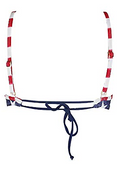 California Waves Juniors Navy Americana Strappy Flounce Bikini Top, Size Small by Vanessa Jane