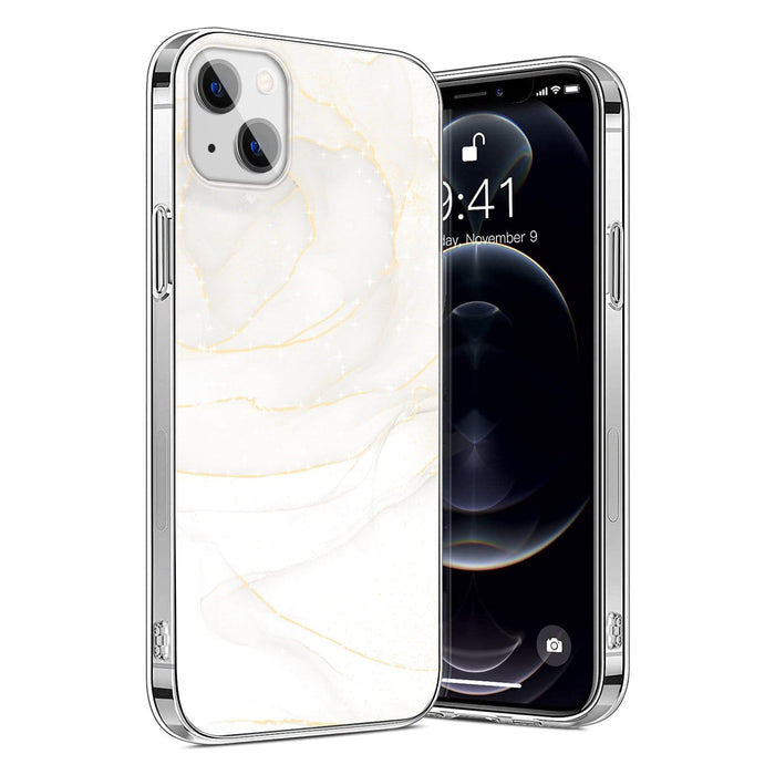 White Marble Series Case - iPhone 13 & iPhone 14 by Zerodamage Sahara Case LLC