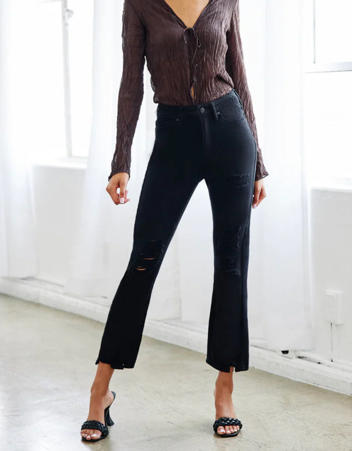 Haven High Rise Slim Straight Jeans - Black by Boutique 23
