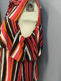Ny Collection Striped Ruffled Cold-shoulder Top, Size Medium by Vanessa Jane